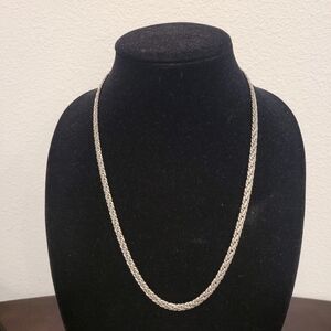 Solid 925 Sterling Silver Braided Snake Curb Chain Link Necklace